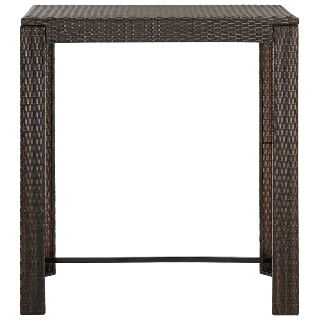 Ensemble de bar de jardin 7 pcs coussins Résine tressée Marron