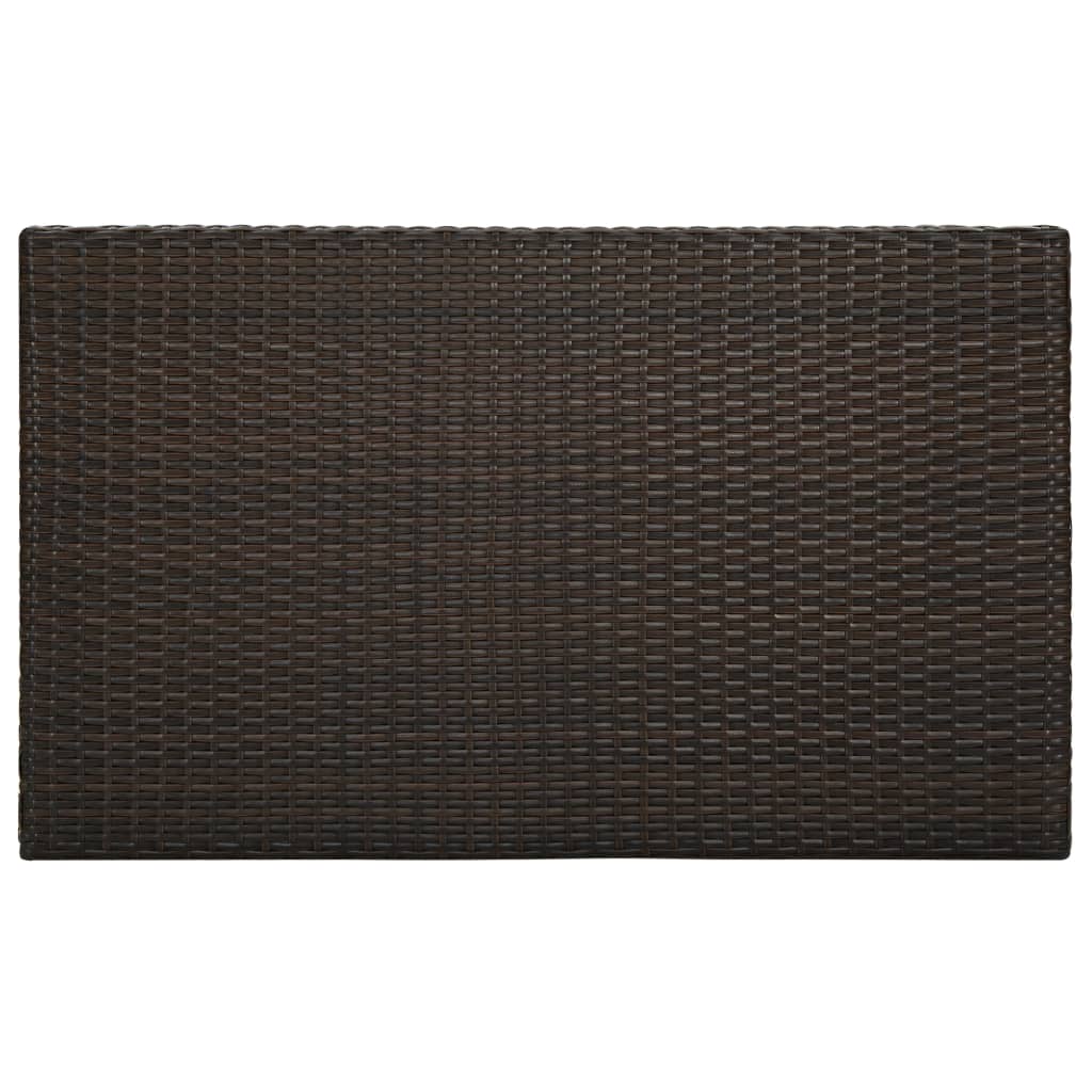 Ensemble de bar de jardin 7 pcs coussins Résine tressée Marron
