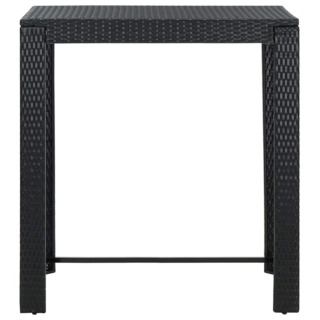 Ensemble de bar de jardin 7 pcs et coussins Résine tressée Noir