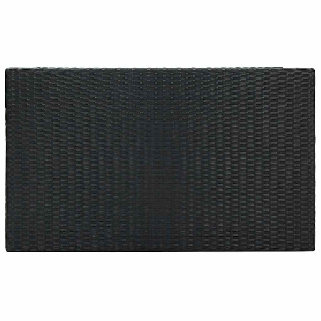 Ensemble de bar de jardin 7 pcs et coussins Résine tressée Noir