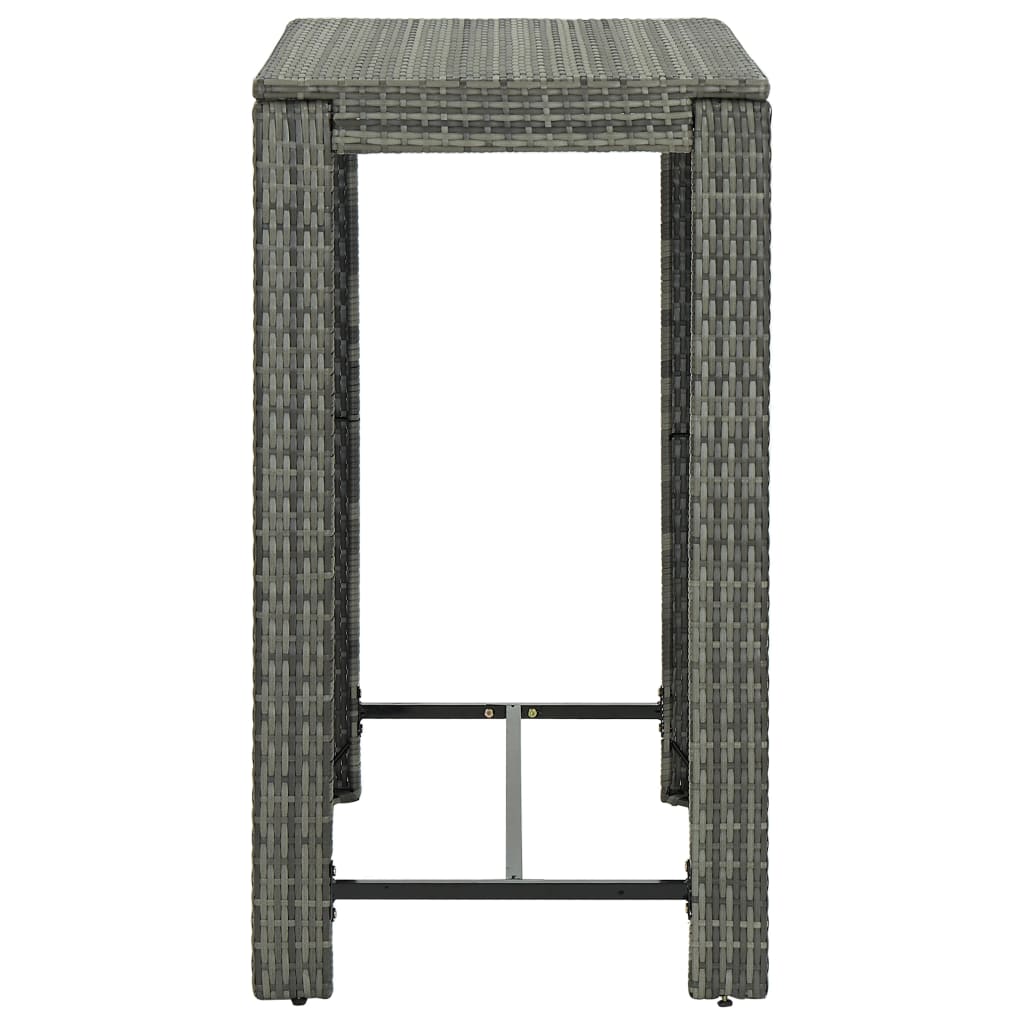 Ensemble de bar de jardin 7 pcs et coussins Résine tressée Gris