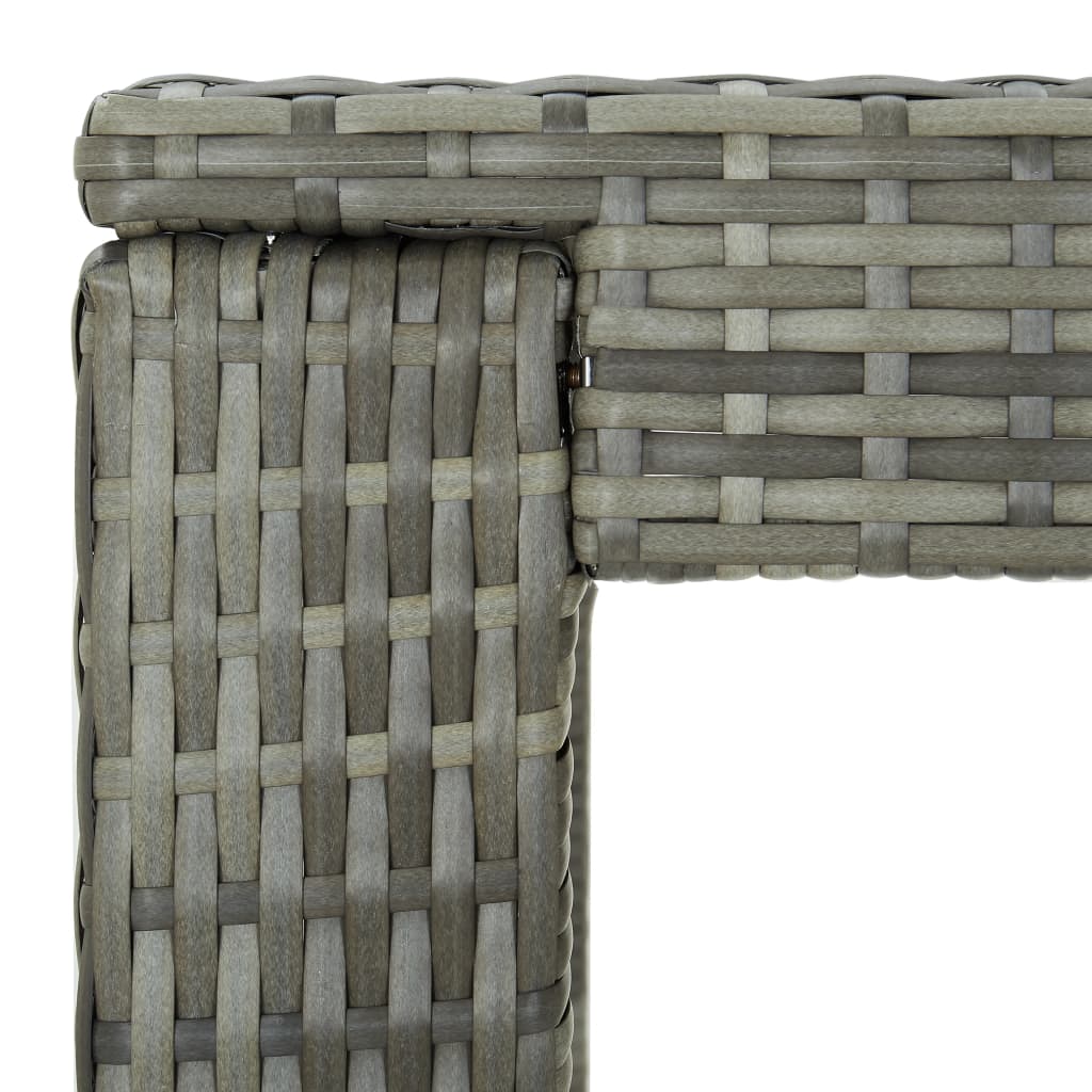 Ensemble de bar de jardin 7 pcs et coussins Résine tressée Gris