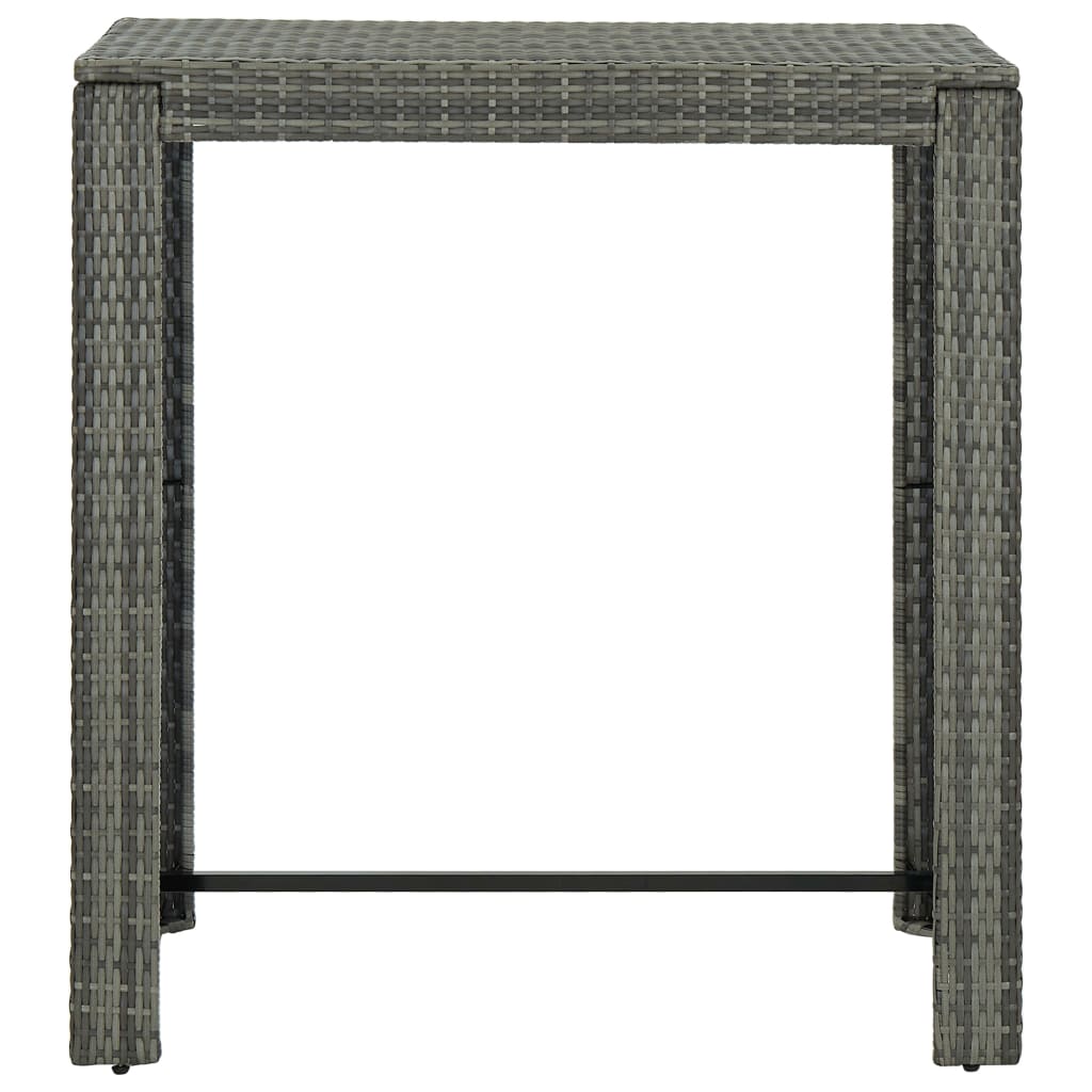 Ensemble de bar d'extérieur 7 pcs coussins Résine tressée Gris