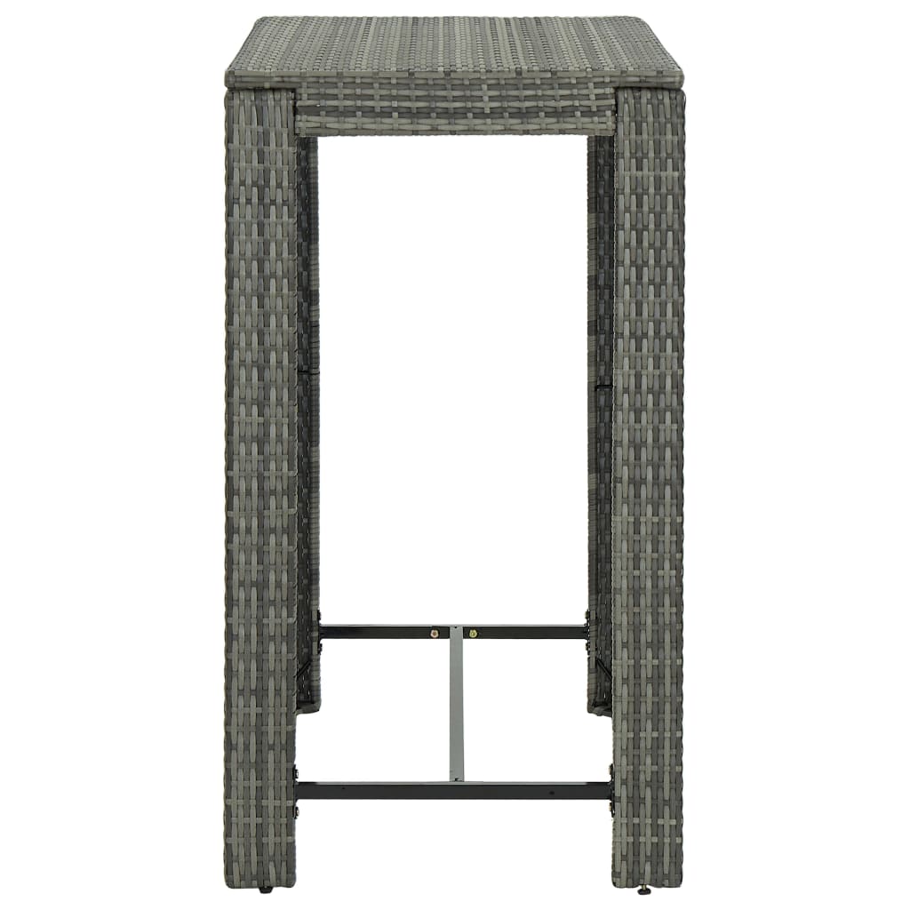 Ensemble de bar d'extérieur 7 pcs coussins Résine tressée Gris