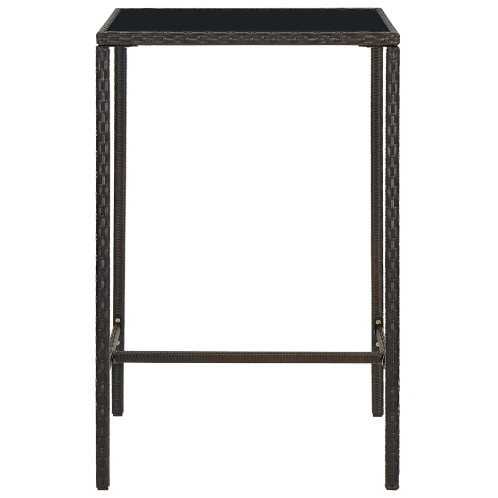 Ensemble de bar de jardin 3 pcs coussins Résine tressée Marron