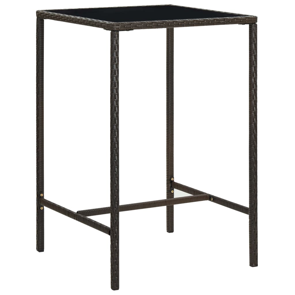 Ensemble de bar de jardin 5 pcs coussins Résine tressée Marron