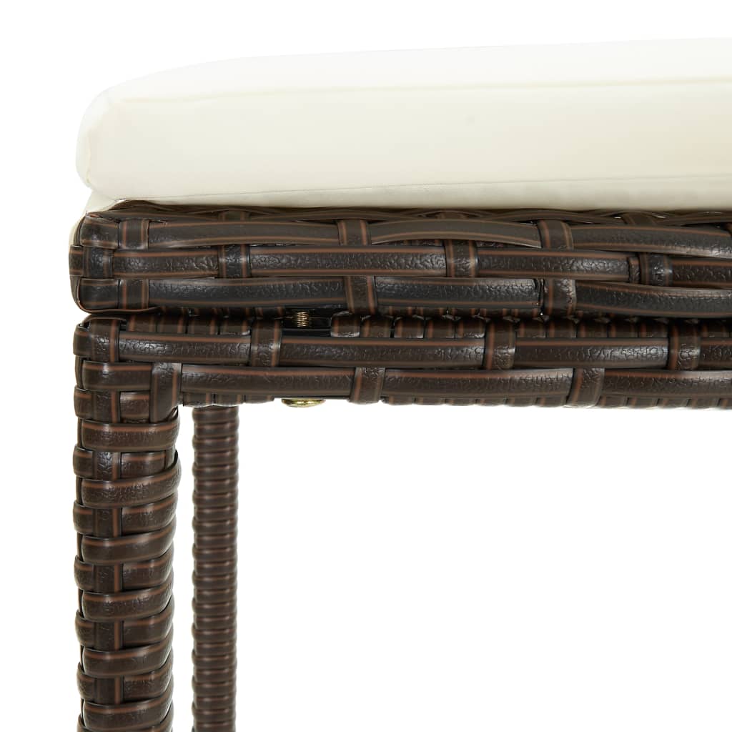 Ensemble de bar de jardin 5 pcs coussins Résine tressée Marron