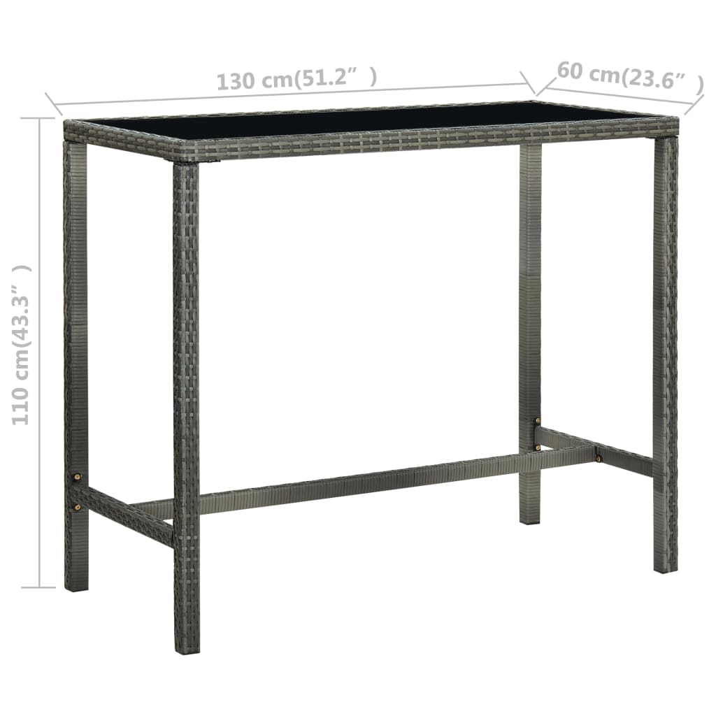 Ensemble de bar de jardin 5 pcs et coussins Résine tressée Gris