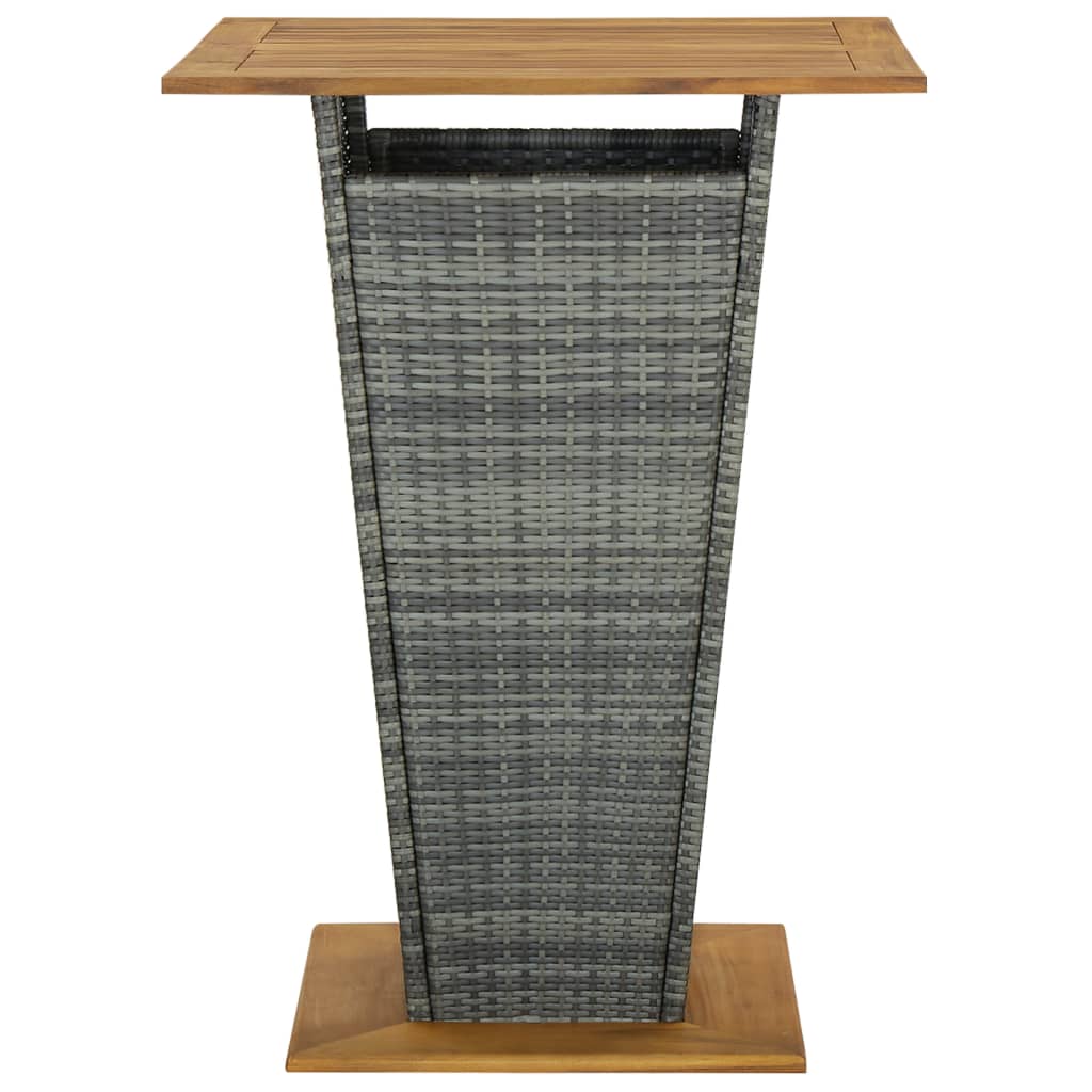 Ensemble de bar de jardin 9 pcs et coussins Résine tressée Gris