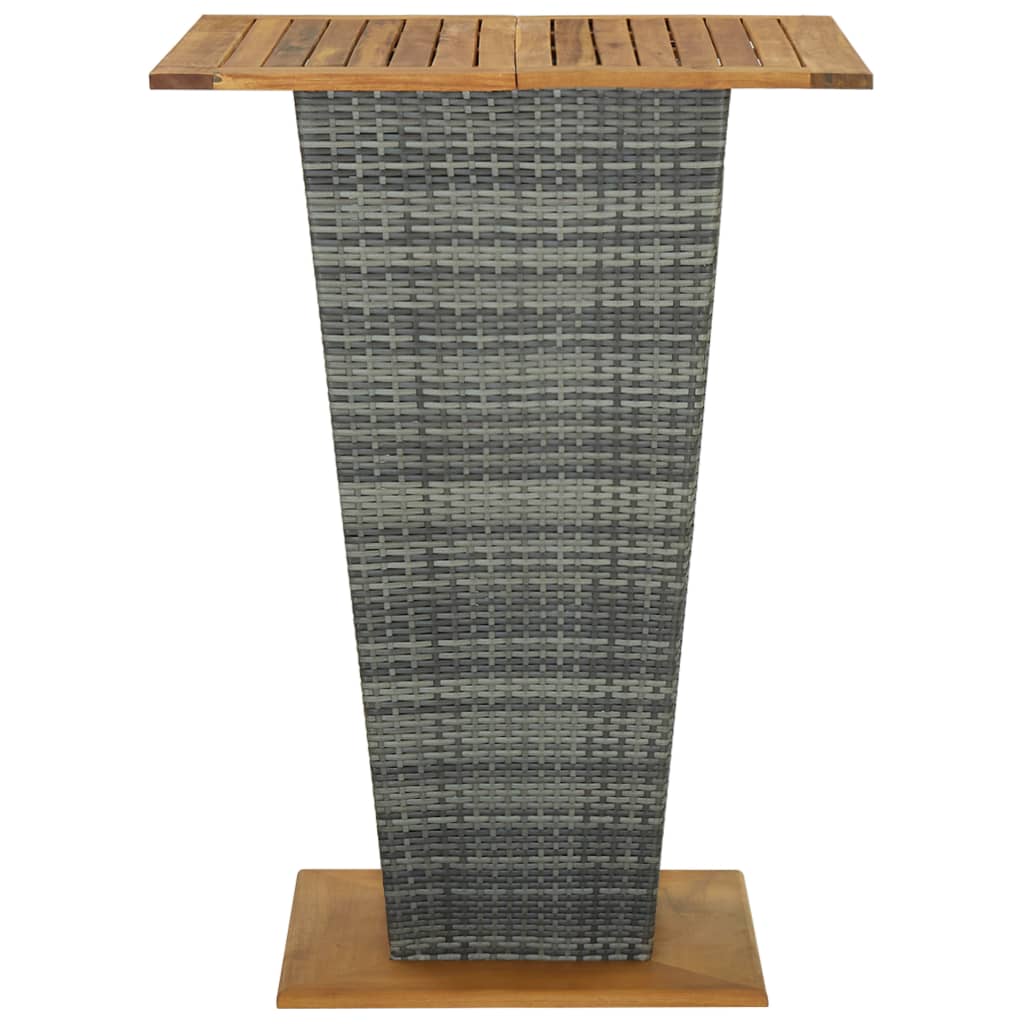 Ensemble de bar de jardin 9 pcs et coussins Résine tressée Gris