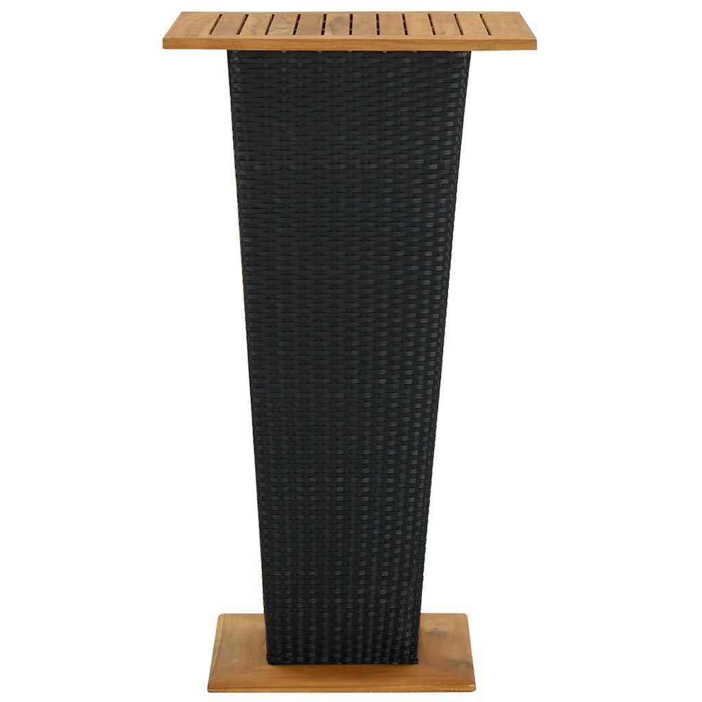 Ensemble de bar de jardin 3 pcs et coussins Résine tressée Noir