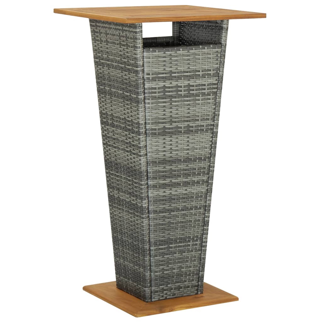 Ensemble de bar de jardin 3 pcs et coussins Résine tressée Gris