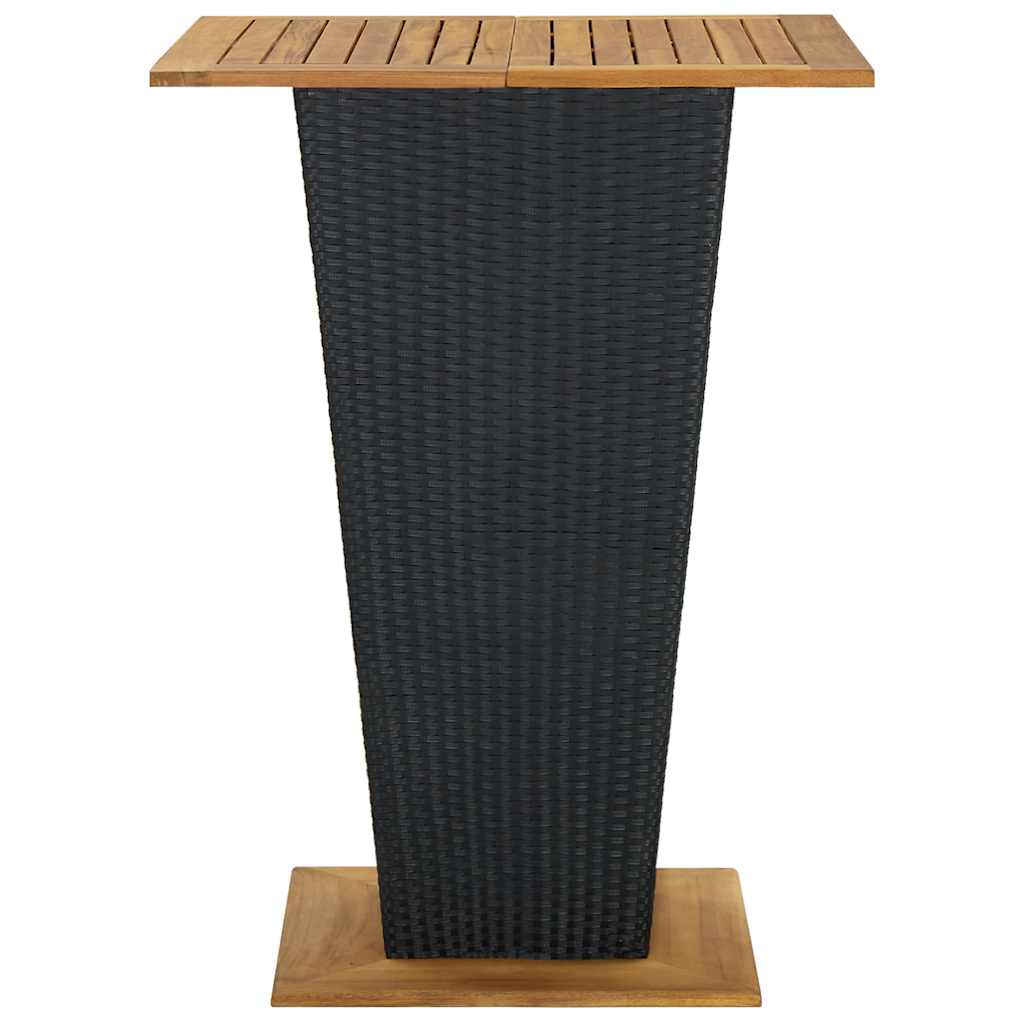 Ensemble de bar de jardin 5 pcs et coussins Résine tressée Noir