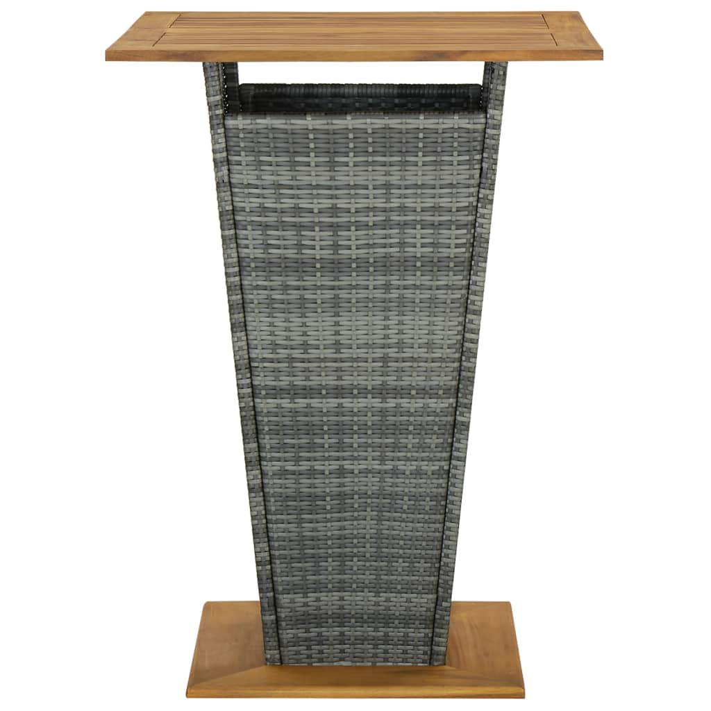 Ensemble de bar de jardin 5 pcs et coussins Résine tressée Gris