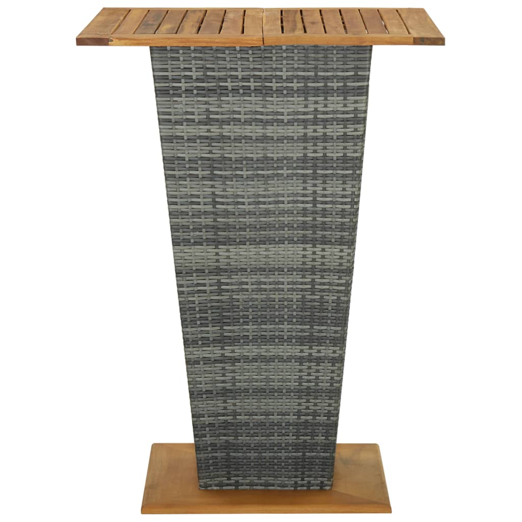 Ensemble de bar de jardin 5 pcs et coussins Résine tressée Gris