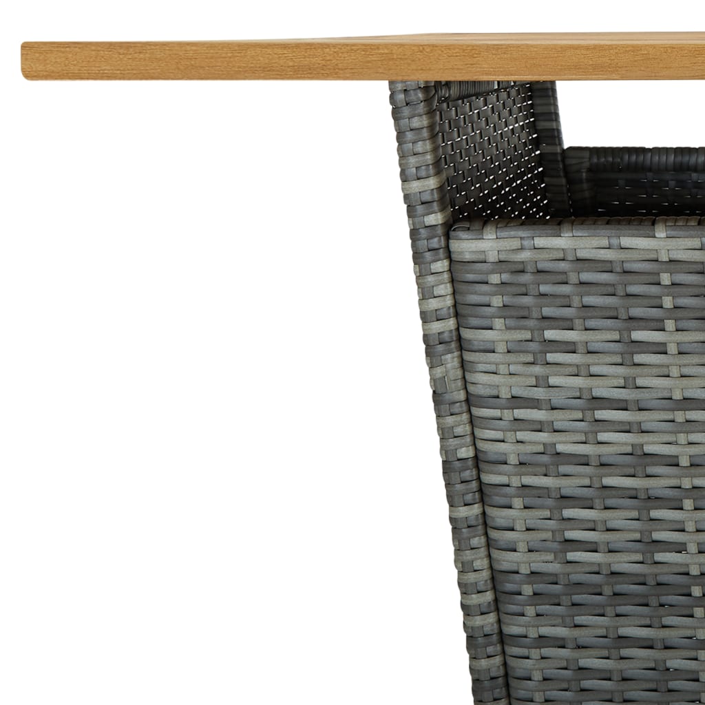 Ensemble de bar de jardin 5 pcs et coussins Résine tressée Gris