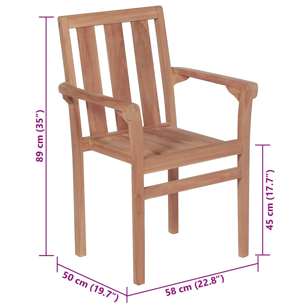 Chaises de jardin lot de 2 et coussins anthracite Bois de teck Chaises de jardin vidaXL