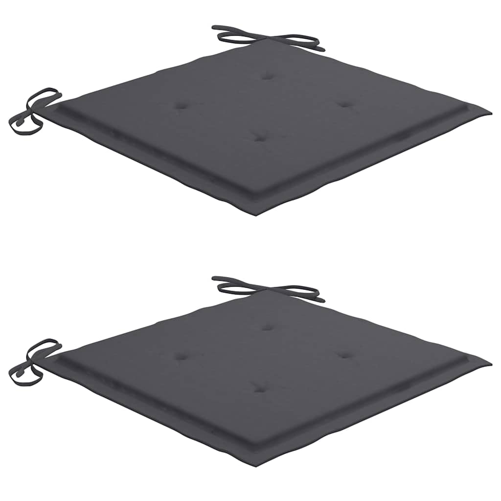 Chaises de jardin lot de 2 et coussins anthracite Bois de teck Chaises de jardin vidaXL