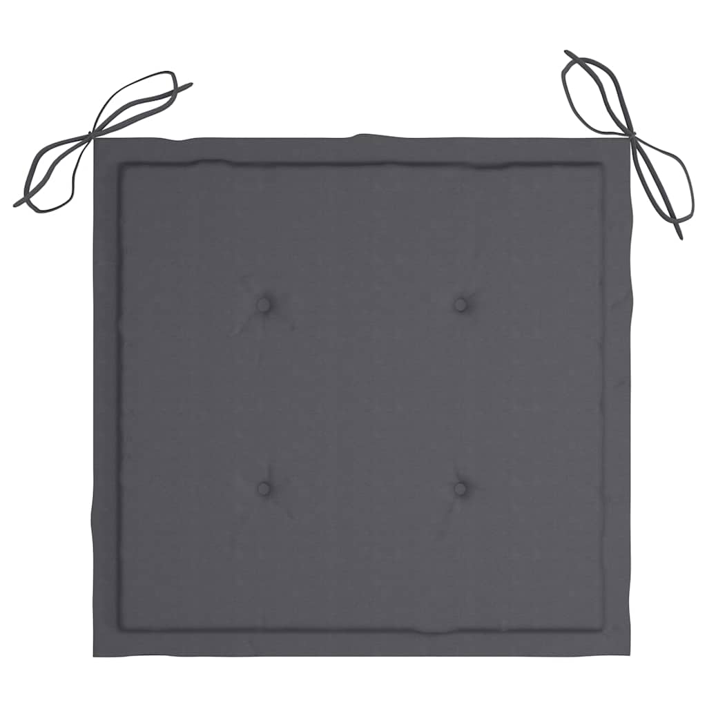 Chaises de jardin lot de 2 et coussins anthracite Bois de teck Chaises de jardin vidaXL