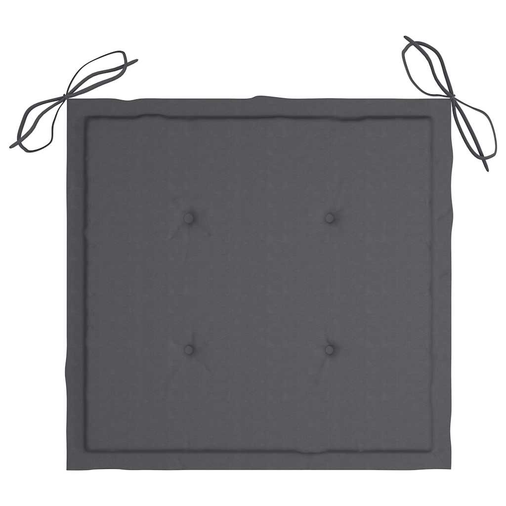 Ensemble à manger d'extérieur pliable avec coussin 3 pcs Teck