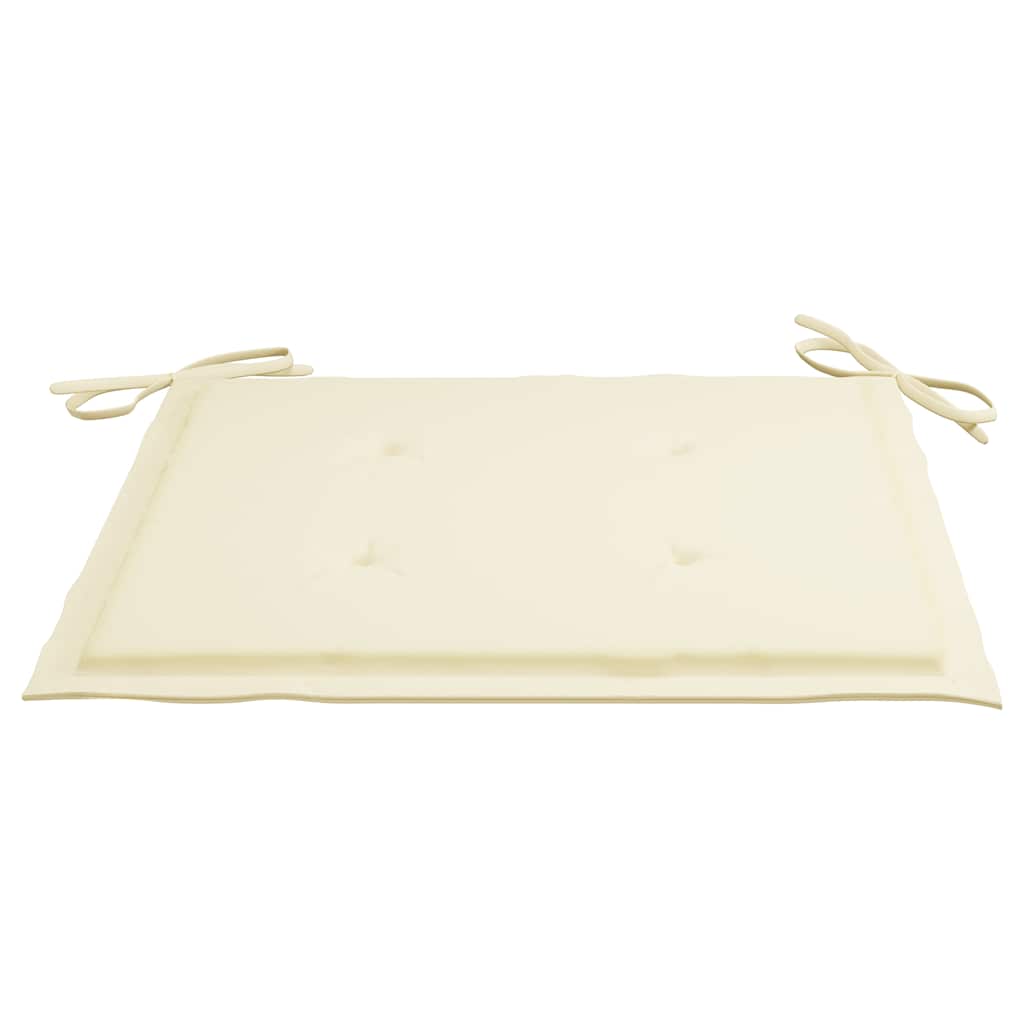 Ensemble à manger d'extérieur pliable avec coussin 3 pcs Teck
