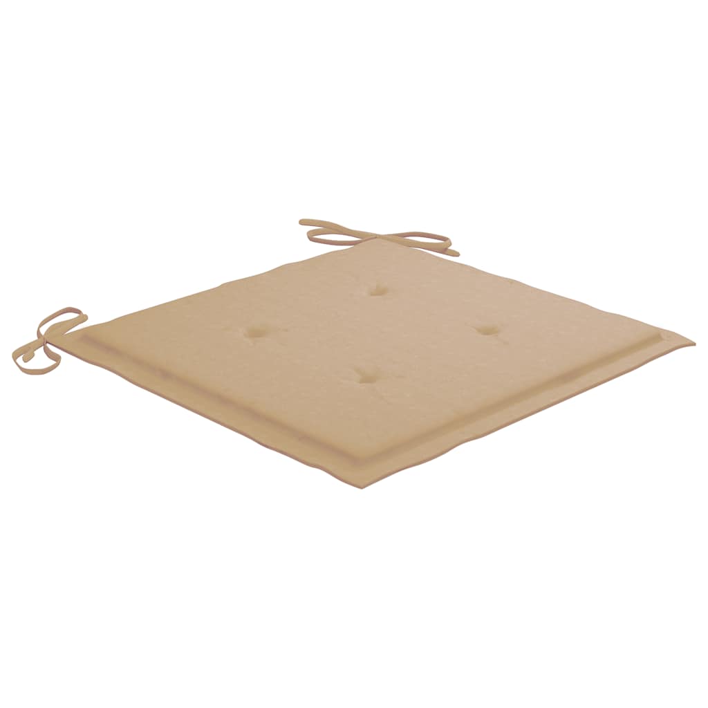 Ensemble à manger d'extérieur pliable avec coussin 3 pcs Teck
