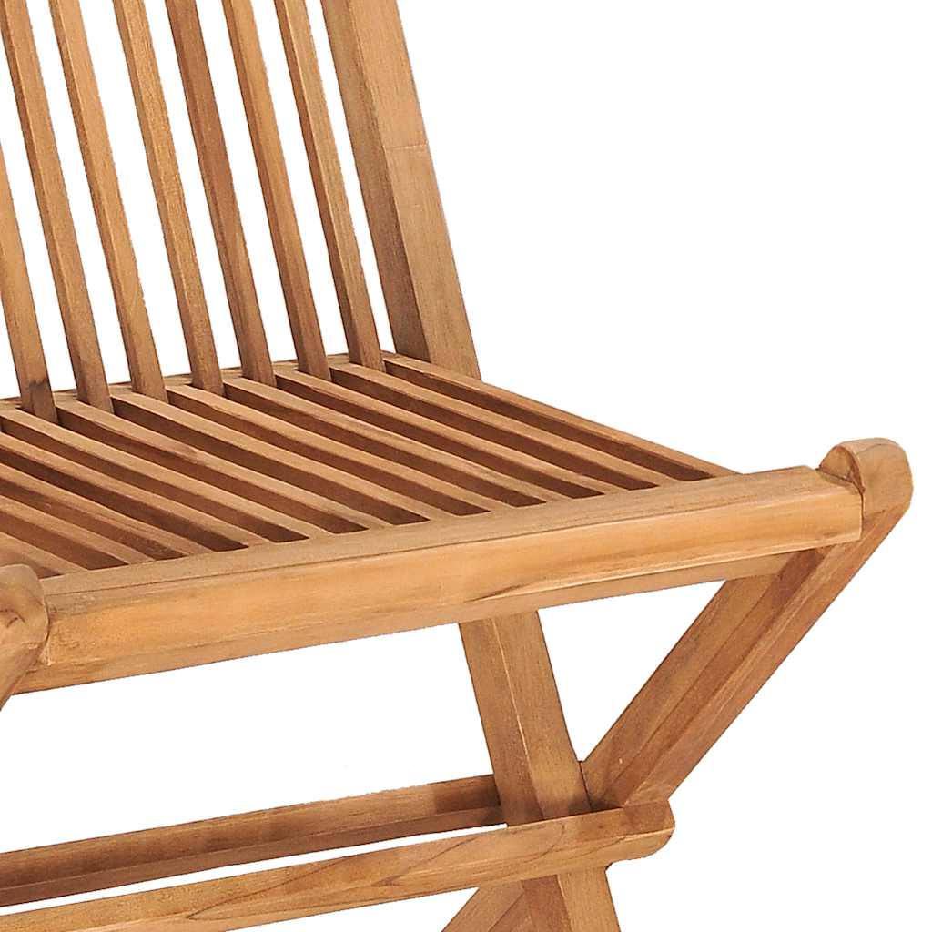 Ensemble à manger d'extérieur pliable avec coussin 3 pcs Teck