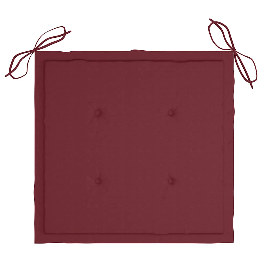Ensemble à manger d'extérieur pliable avec coussin 3 pcs Teck