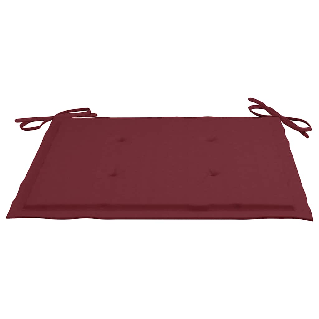 Ensemble à manger d'extérieur pliable avec coussin 3 pcs Teck
