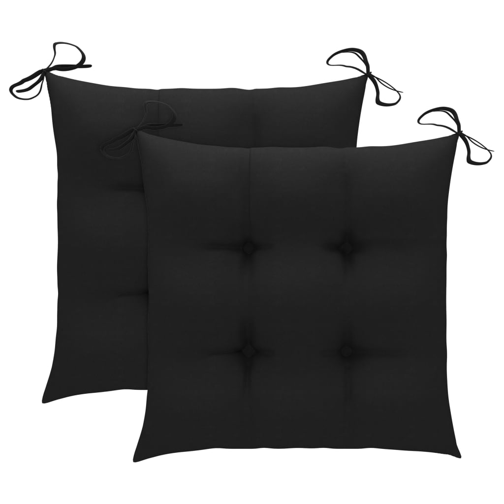 Ensemble à manger d'extérieur pliable avec coussin 3 pcs Teck