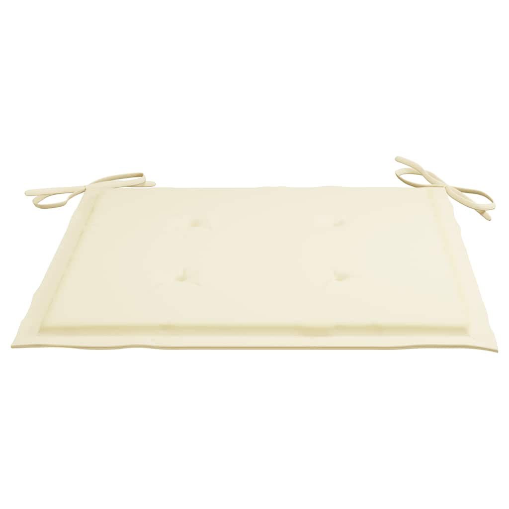 Ensemble à manger d'extérieur pliable avec coussin 3 pcs Teck