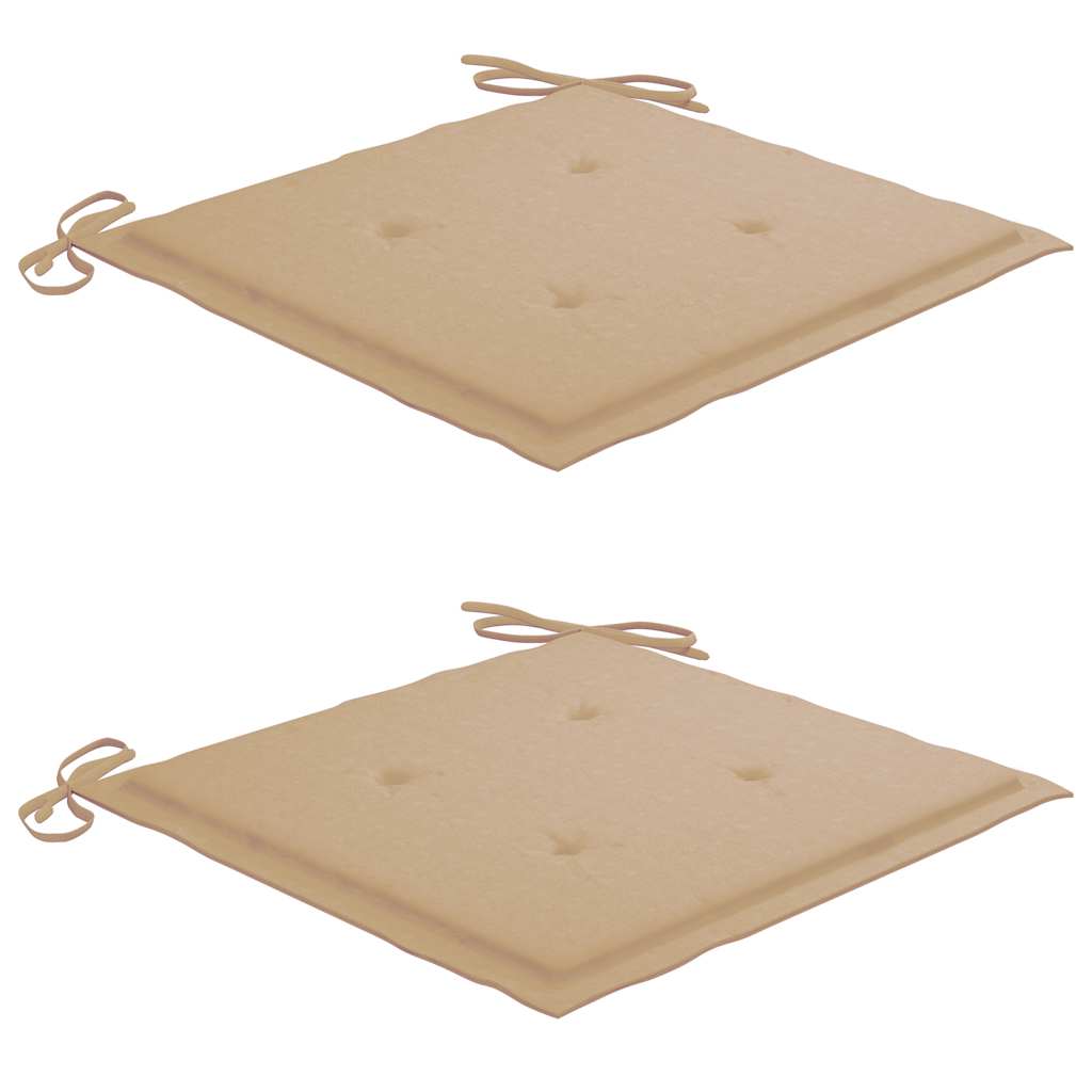 Ensemble à manger d'extérieur pliable avec coussin 3 pcs Teck