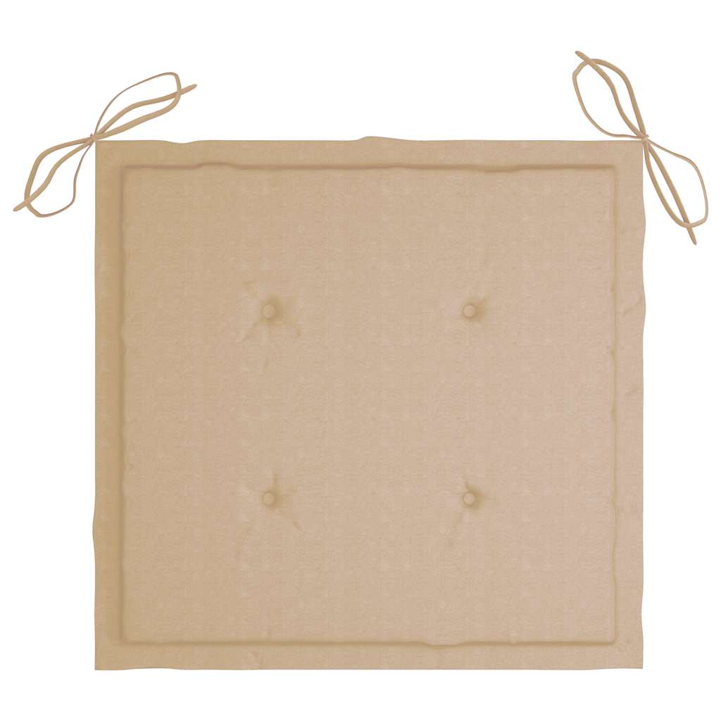 Ensemble à manger d'extérieur pliable avec coussin 3 pcs Teck