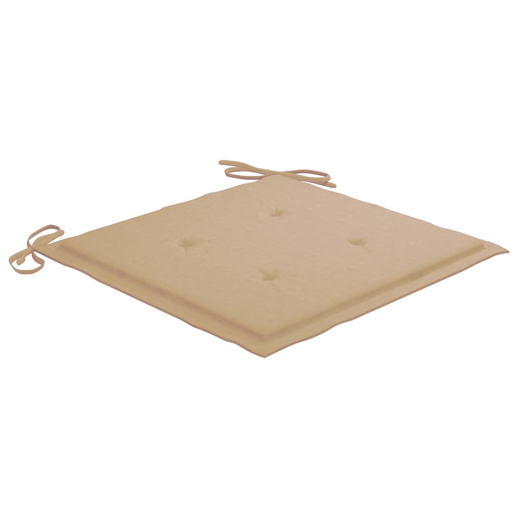 Ensemble à manger d'extérieur pliable avec coussin 3 pcs Teck