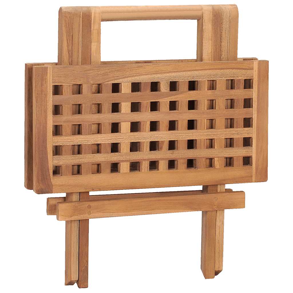 Ensemble à manger d'extérieur pliable avec coussin 3 pcs Teck