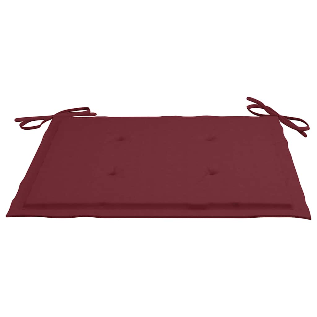 Ensemble à manger d'extérieur pliable avec coussin 3 pcs Teck
