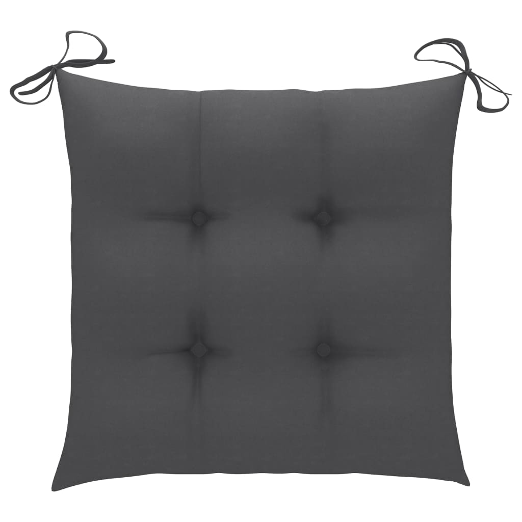 Ensemble à manger d'extérieur pliable avec coussin 3 pcs Teck