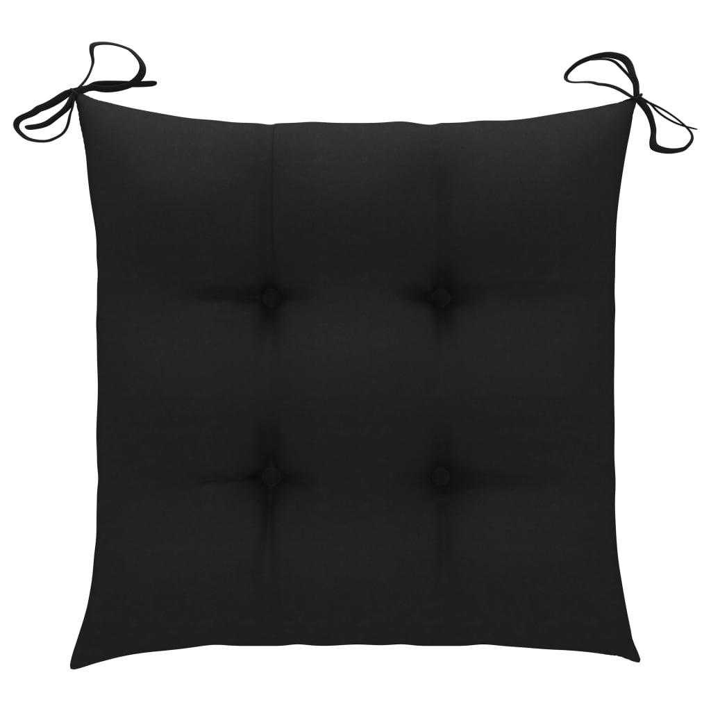 Ensemble à manger d'extérieur pliable coussin 3pcs Teck massif
