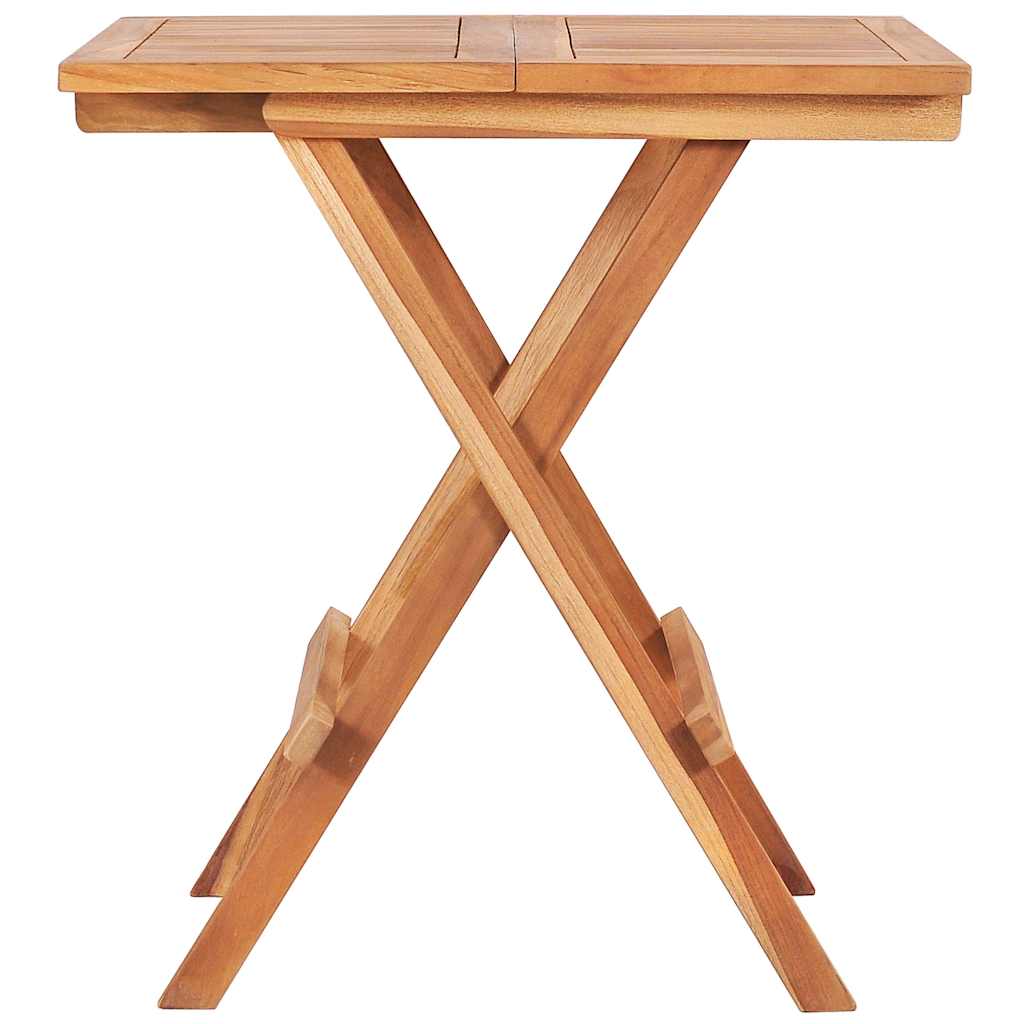 Ensemble de bistro 3pcs avec coussins crème Bois de teck massif