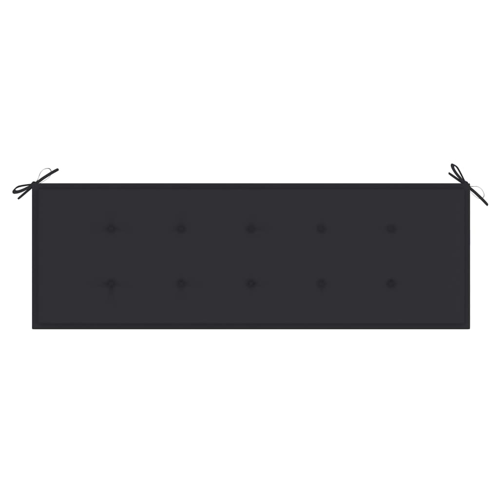 Banc de jardin empilable et coussin 159 cm Bois de teck massif Bancs de jardin vidaXL