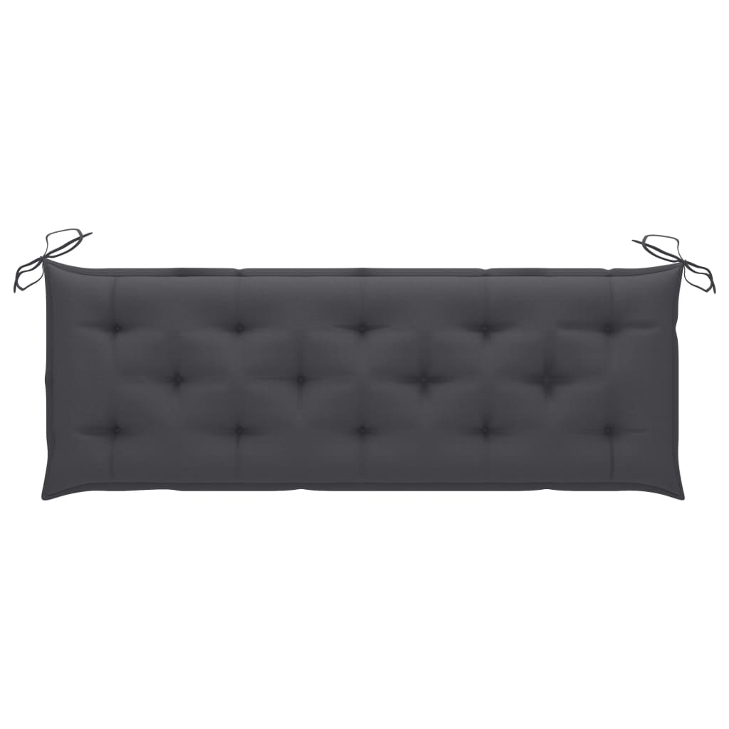 Banc de jardin empilable et coussin 159 cm Bois de teck massif Bancs de jardin vidaXL