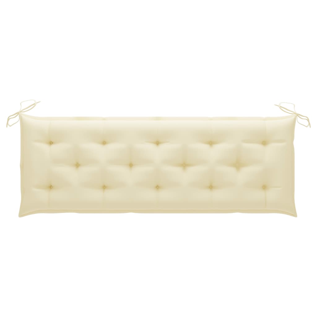 Banc de jardin empilable et coussin 159 cm Bois de teck massif Bancs de jardin vidaXL