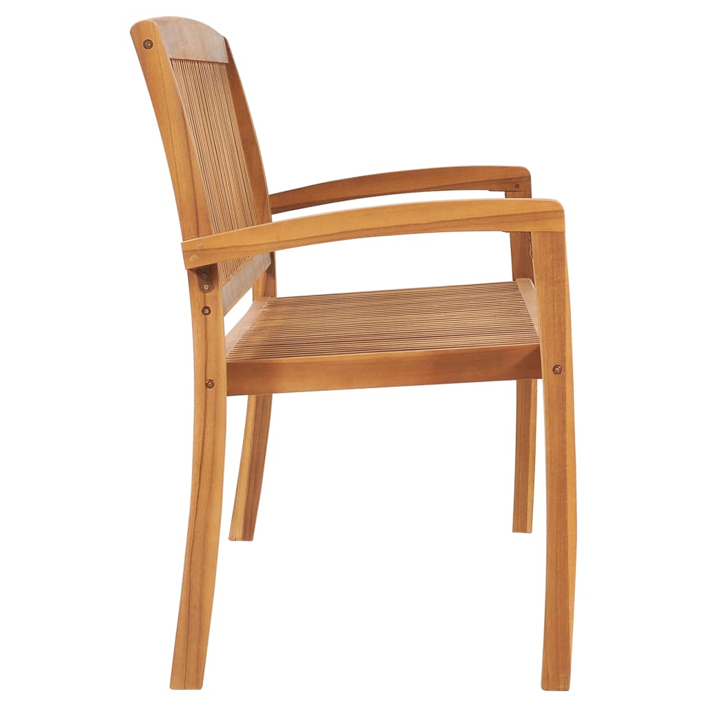 Banc de jardin empilable et coussin 159 cm Bois de teck massif Bancs de jardin vidaXL