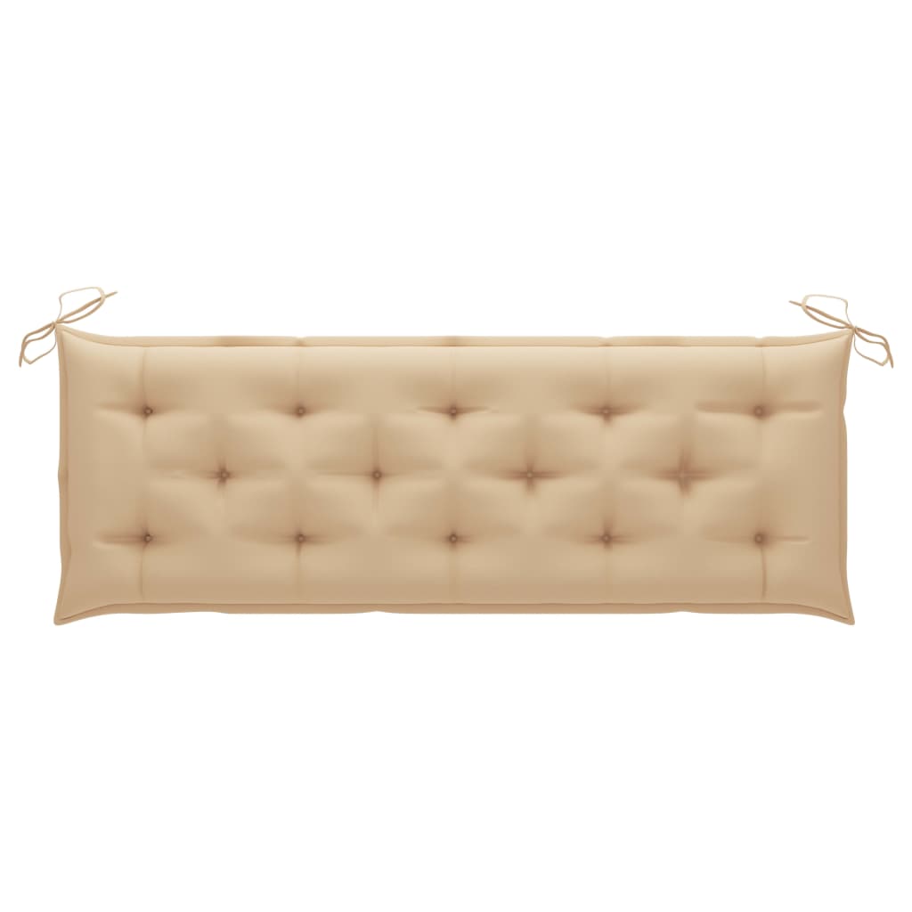 Banc de jardin empilable et coussin 159 cm Bois de teck massif Bancs de jardin vidaXL