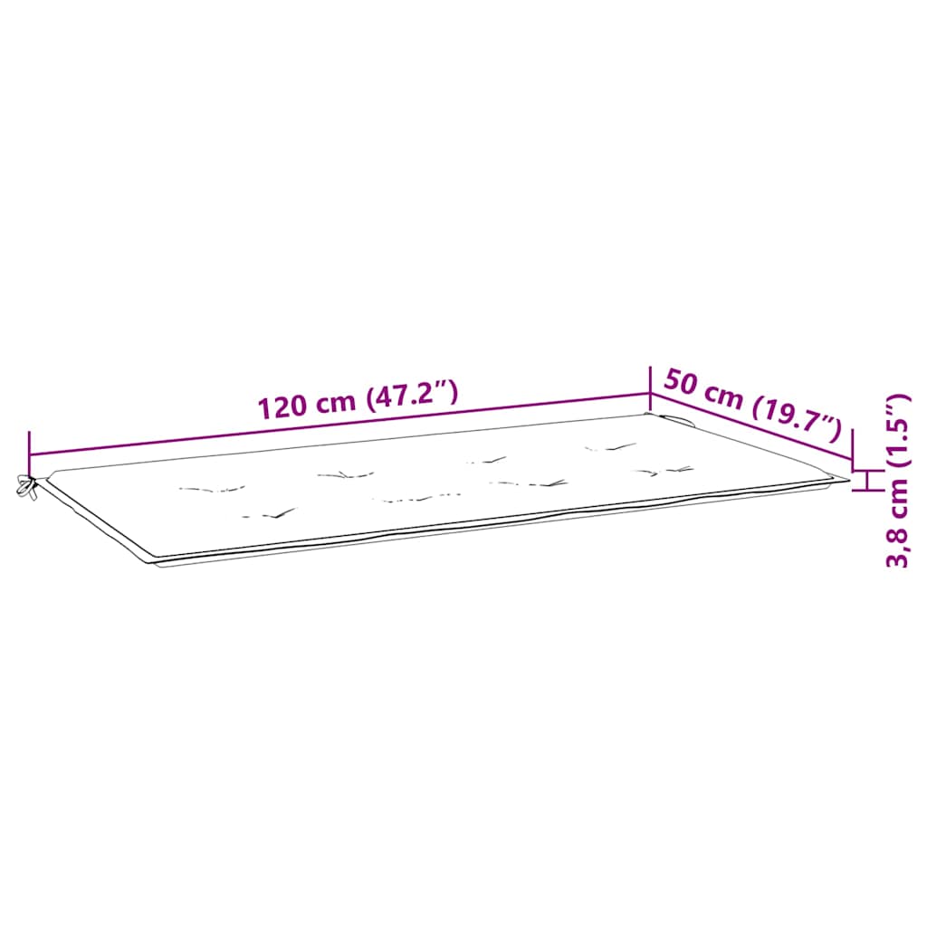 Banc de jardin pliable avec coussin 118 cm Bambou Bancs de jardin vidaXL