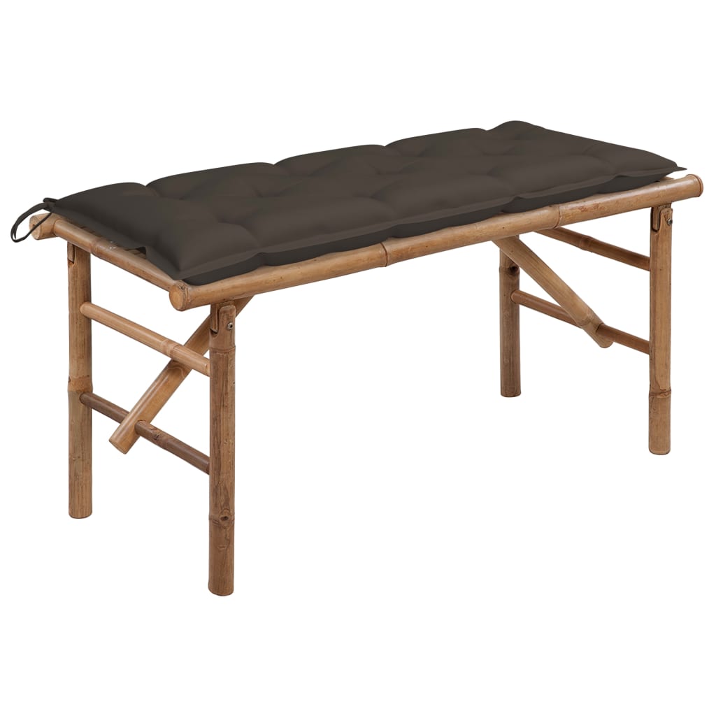 Banc de jardin pliable avec coussin 118 cm Bambou Bancs de jardin vidaXL
