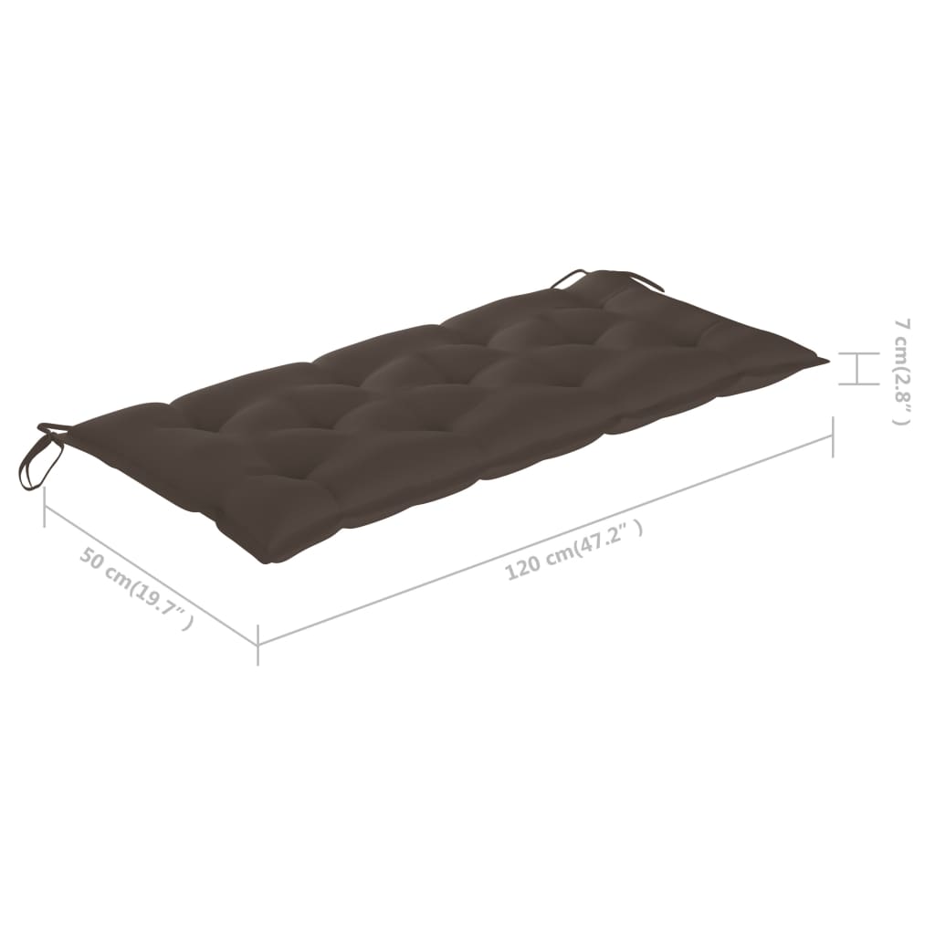 Banc de jardin pliable avec coussin 118 cm Bambou Bancs de jardin vidaXL