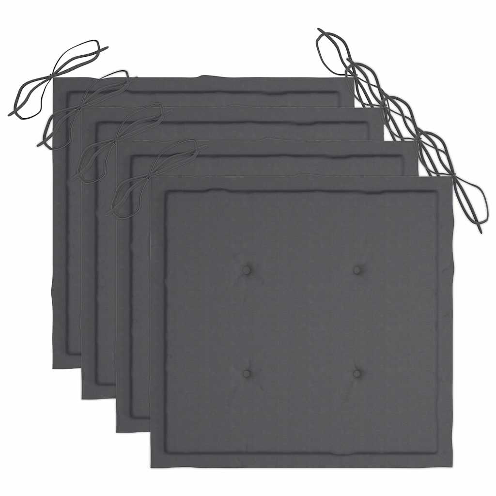 Mobilier à dîner d'extérieur pliable 5 pcs avec coussins bambou
