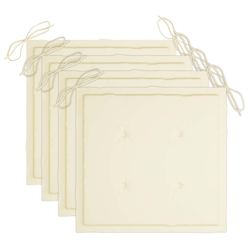 Mobilier à dîner d'extérieur pliable 5 pcs avec coussins bambou