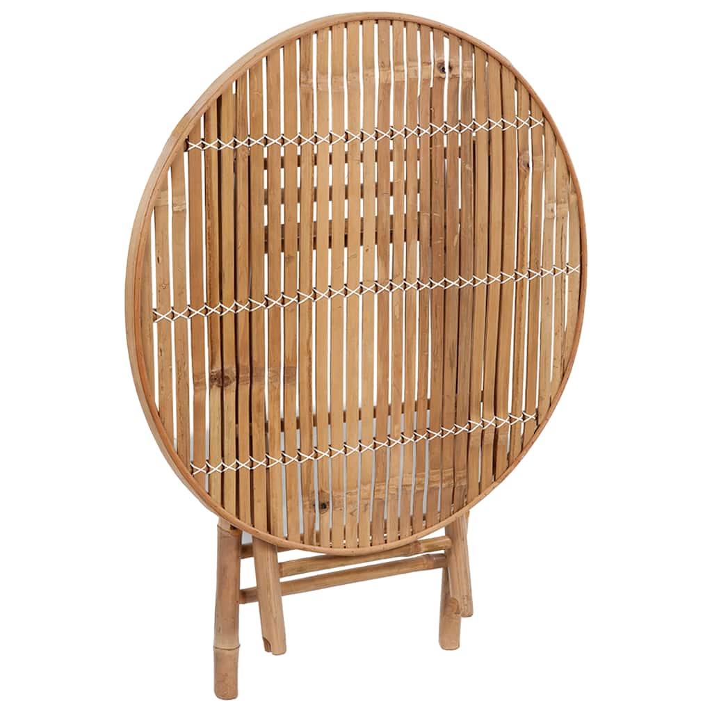 Mobilier à dîner d'extérieur pliable 5 pcs avec coussins bambou